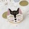 Broche émaillée Chat Noir - Occasion - Bijou Vintage Fantaisie - Sans Marque