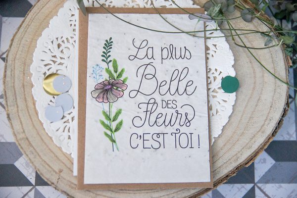 Carte Postale à planter : La plus belle des fleurs, c'est toi !