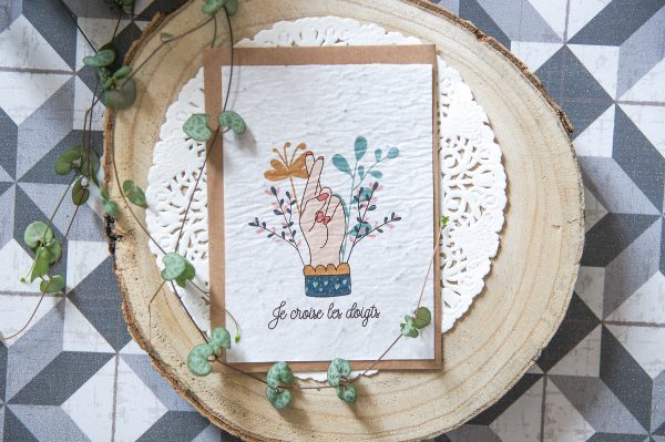 Carte à planter : Je croise les doigts
