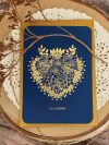 Carte Ex-Voto ( bleu outremer, doré )