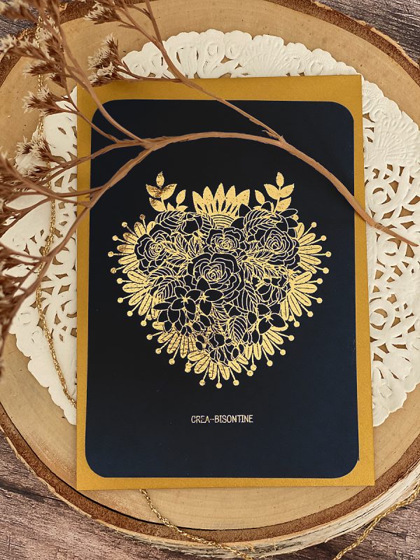 Carte Ex-Voto ( noir, doré )