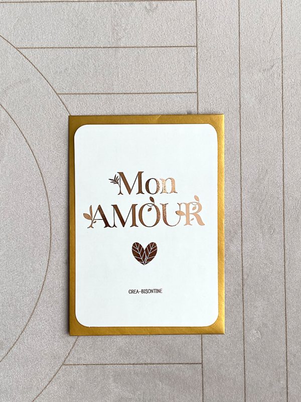 Carte Mon Amour,  Ivoire, cuivré