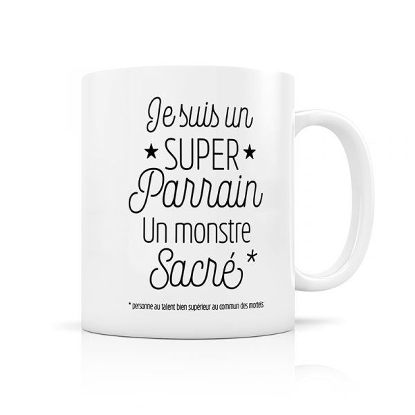 Mug Je suis un super parrain, un monstre sacré