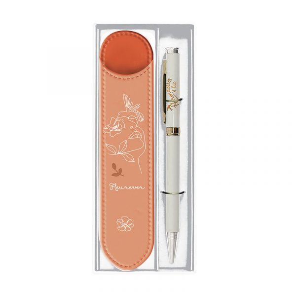 Set stylo bille et étui - Fleurever