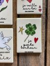 Magnet en céramique Je porte bonheur