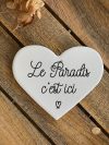 Cœur mural en céramique Le Paradis, c'est ici