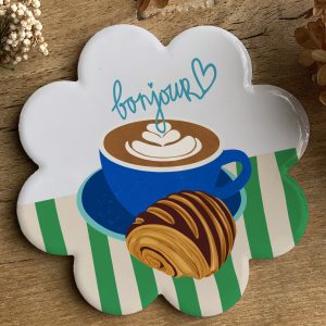 Sous-Verre Bonjour ( bleu )