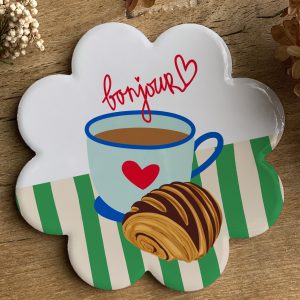 Sous-Verre Bonjour ( bleu )