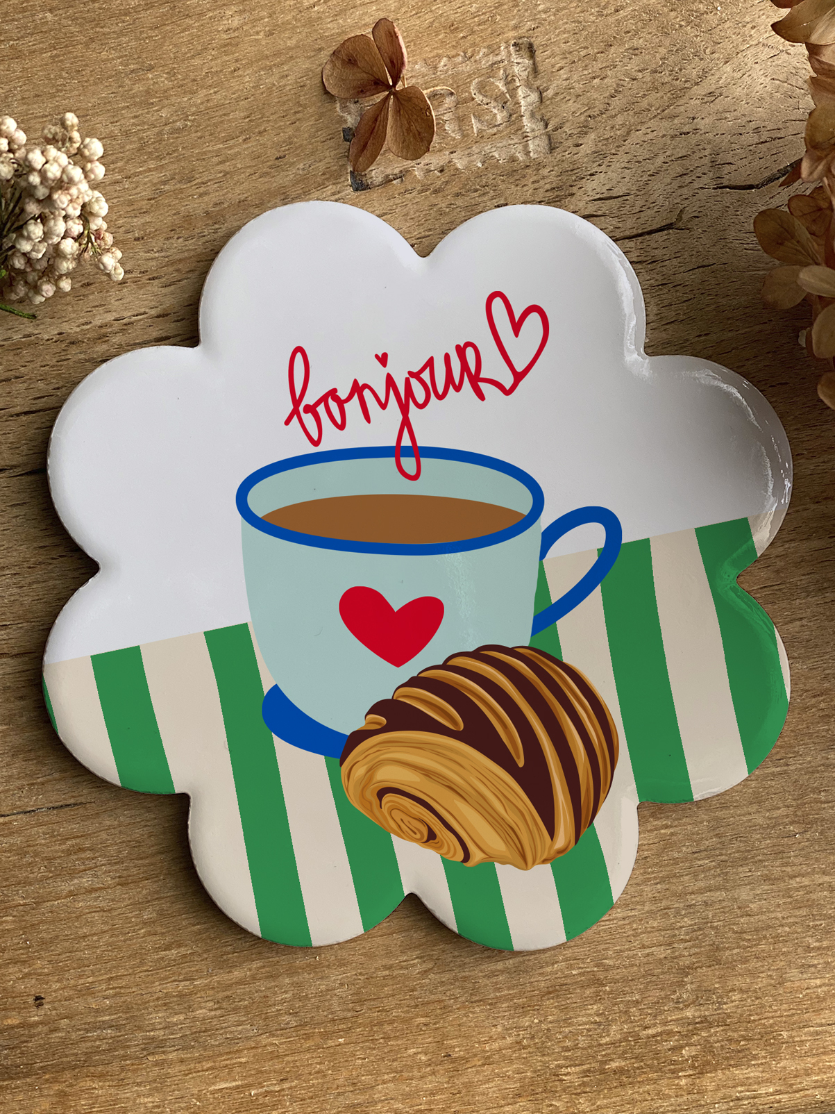 Sous-Verre Bonjour ( bleu )