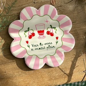 Sous-Verre Fleur Voir le verre à moitié plein