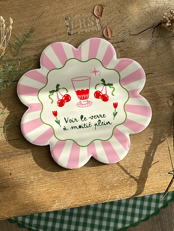 Sous-Verre Fleur Voir le verre à moitié plein