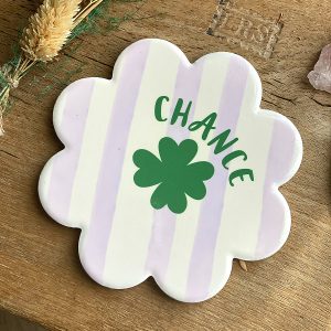 Sous-verre en céramique  Chance (Trèfle porte-bonheur)