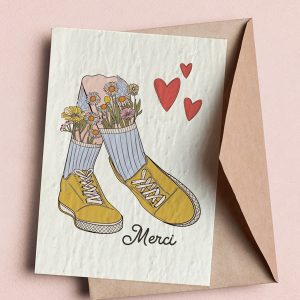 Carte à planter Merci Les pas fleuris